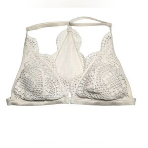 Victoria's Secret Elegant Sexy Cream Lacy Open Front Lightly Lined Bralette L